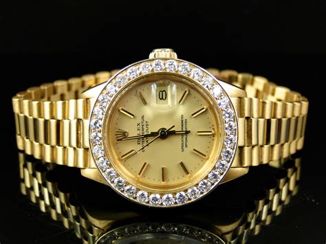 gold ladies rolex datejust|18k gold rolex women's watch.